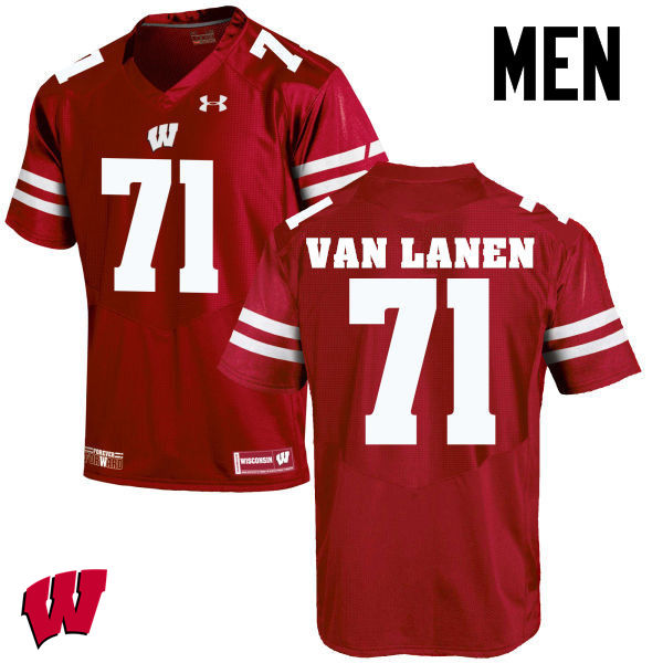 Wisconsin Badgers Men's #71 Cole Van Lanen NCAA Under Armour Authentic Red College Stitched Football Jersey GO40K82UC
